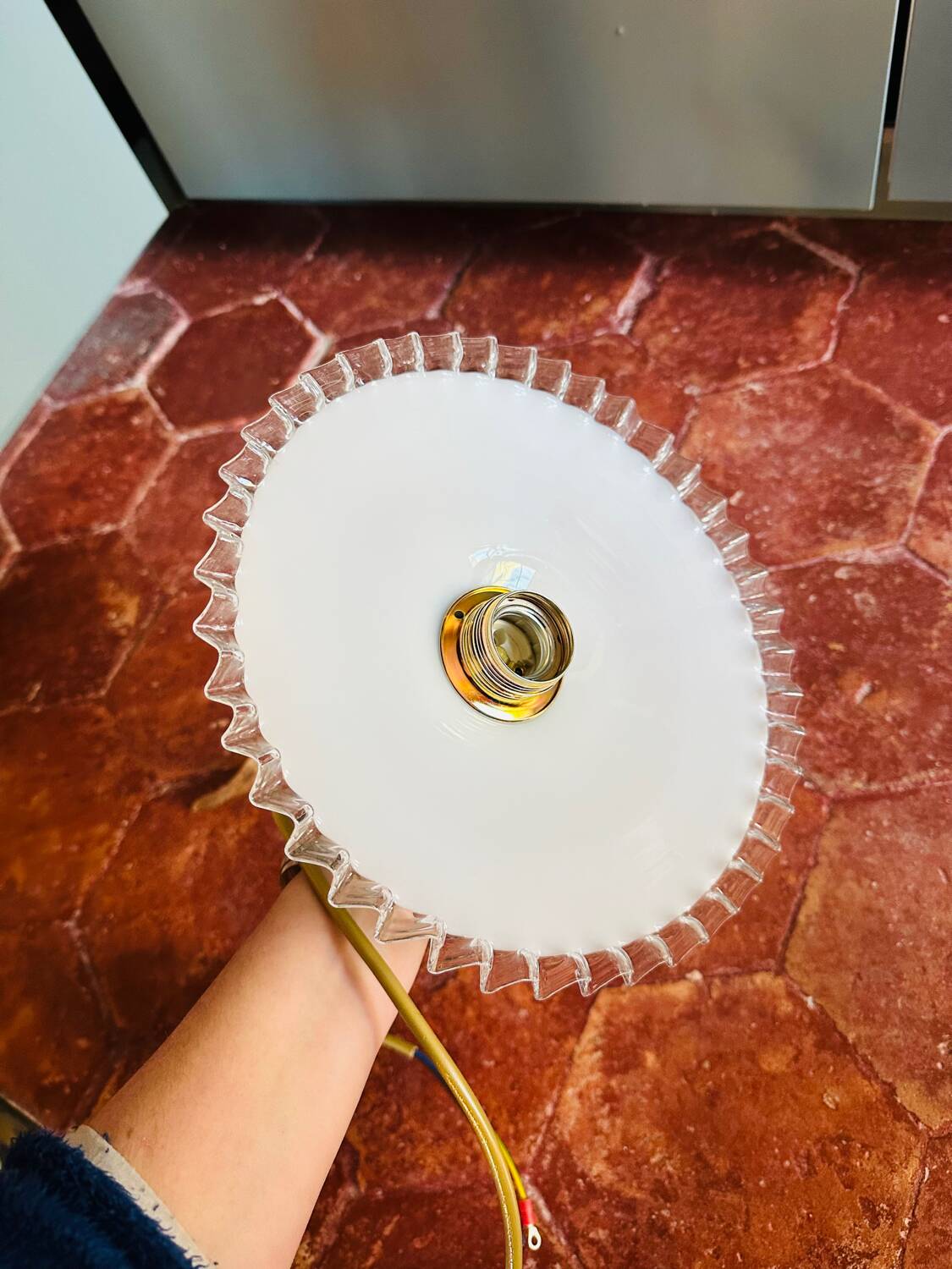 Vintage opaline chandelier