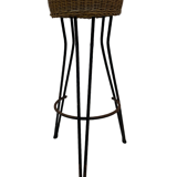 Vintage Stool Rattan Rohe Noordwolde Netherlands 1960s Design