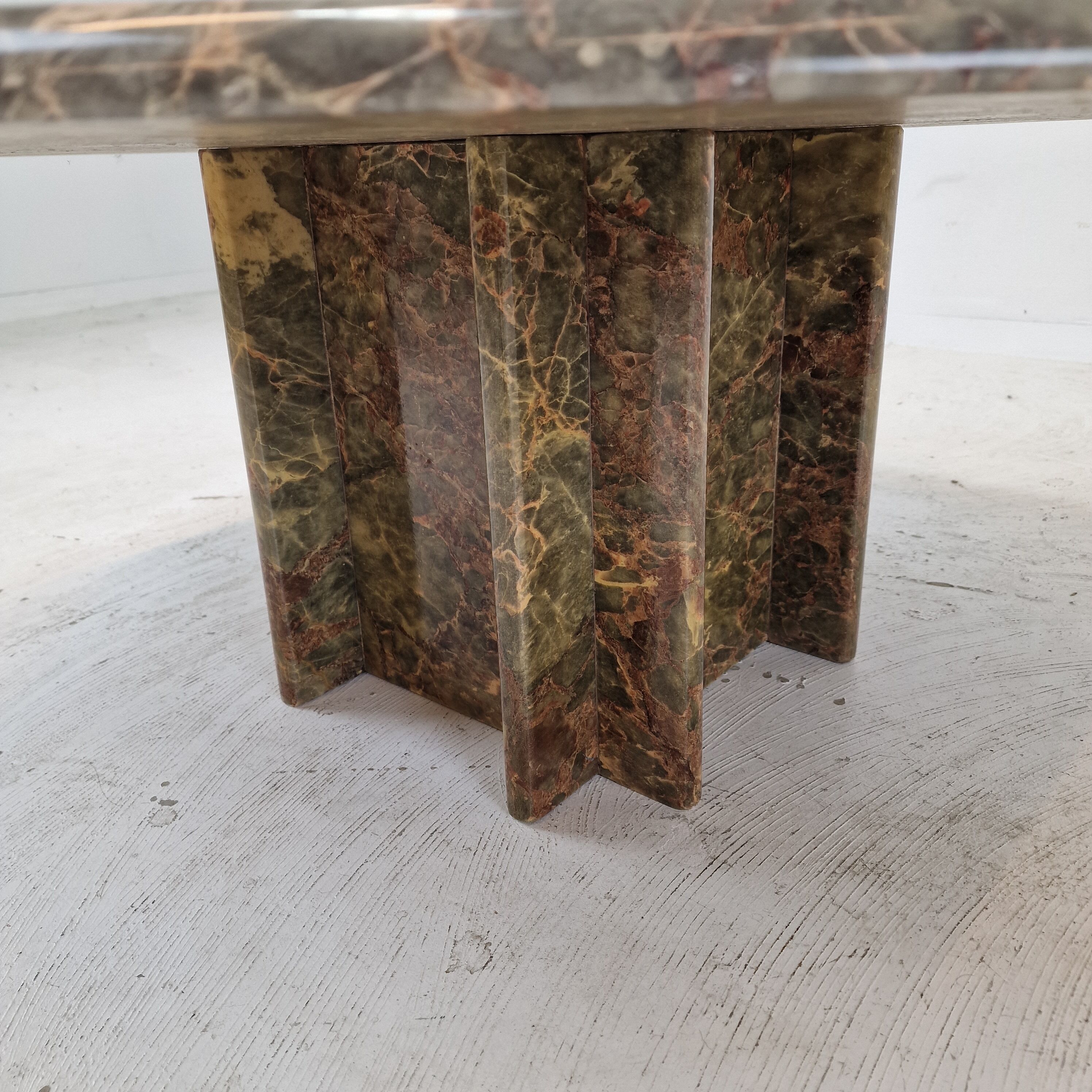 Italian octagon marble coffee table, 1980s