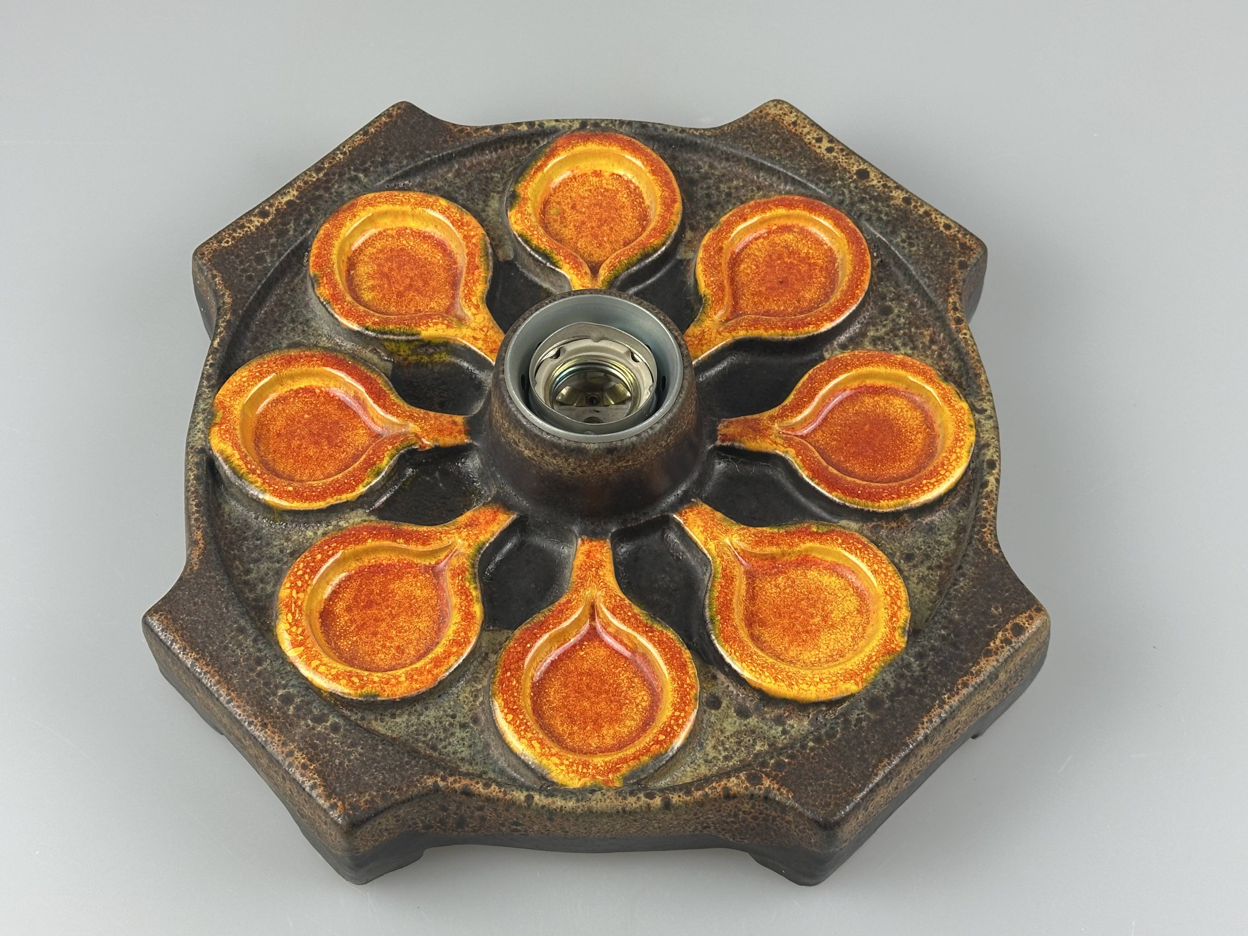 1960s/1970s Ceramic Wall Sconce, Mid-Century Space Age Design