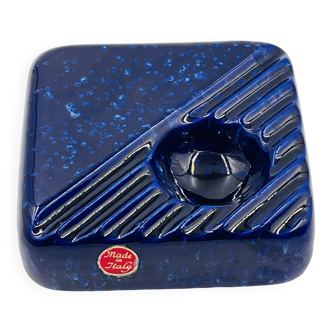 Cendrier en céramique  bleu cobalt, desgin Cari Zalloni