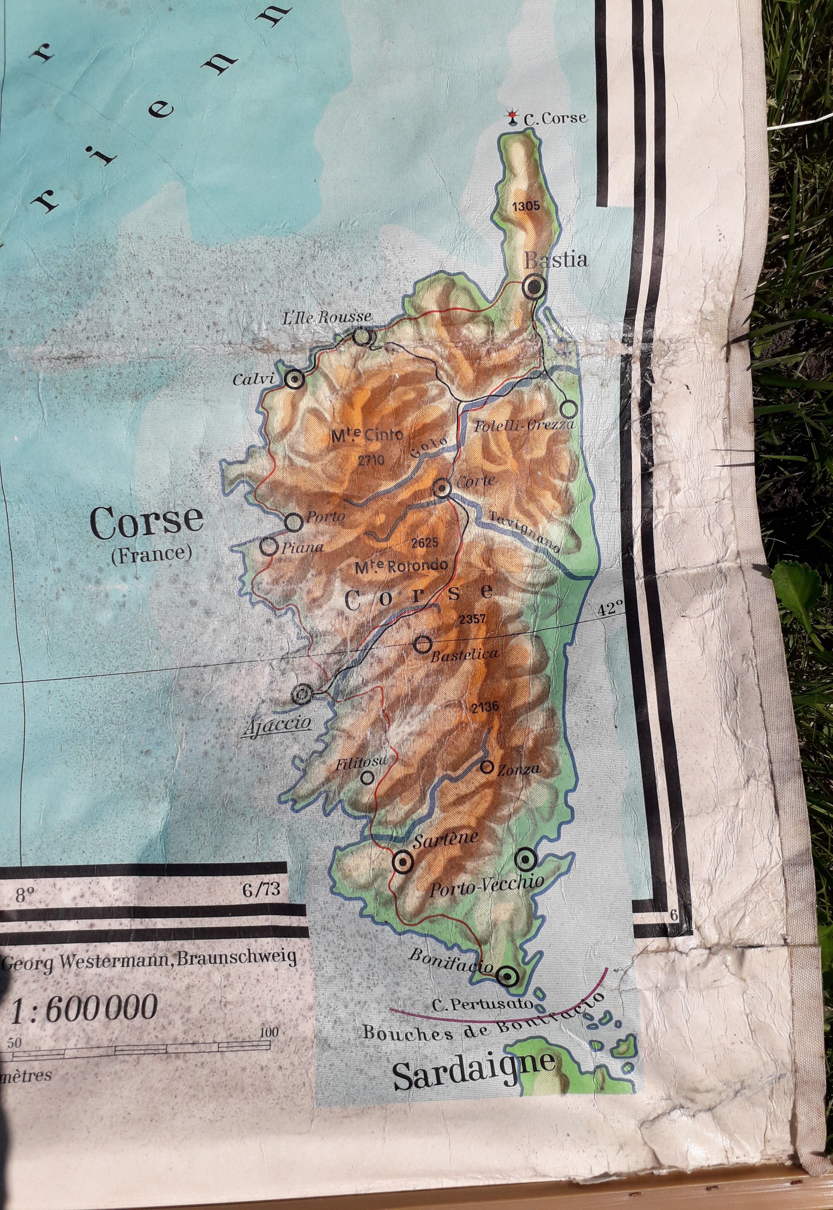 School poster map of France 60s