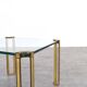 Hollywood Regency Brass and Glass Coffee Tables by Peter Ghyczy, 1970s, 2pc