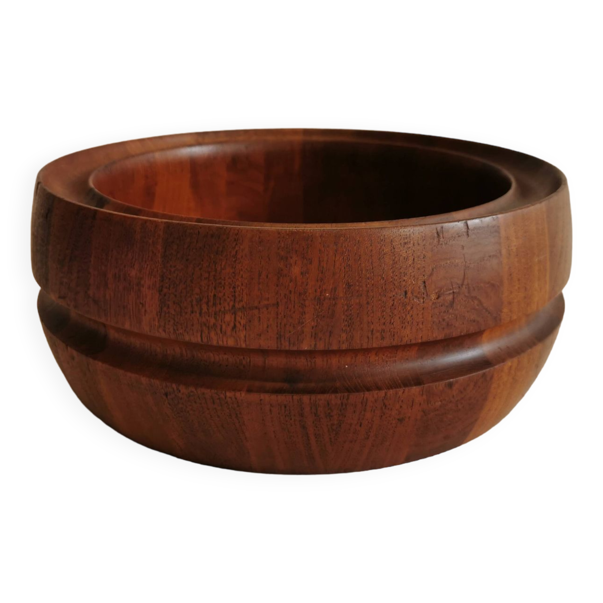 Huge Danish-designed bowl in solid teak.
