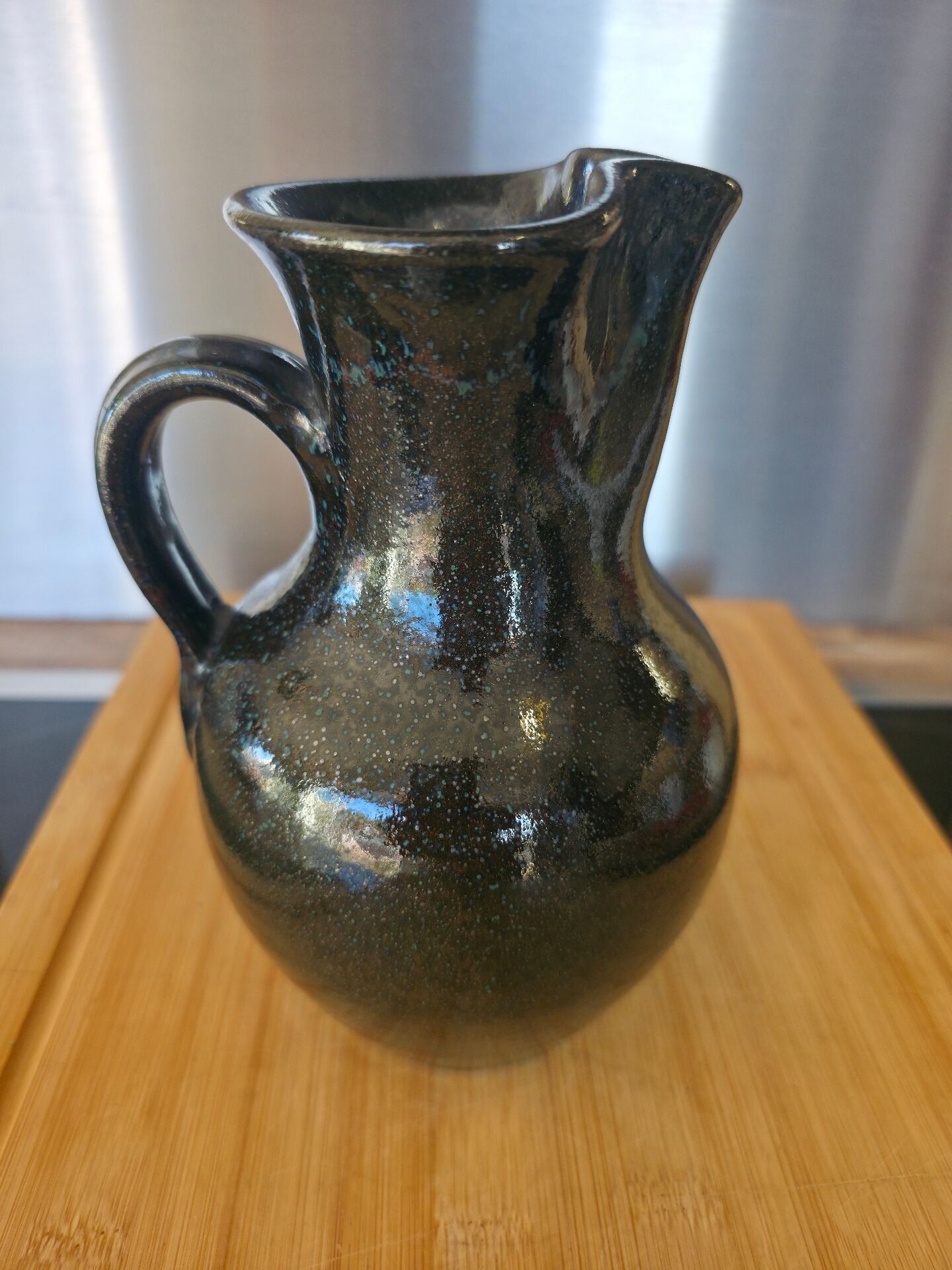 Vintage Jug in Glazed Stoneware – Brutalist / Rustic Chic Style