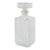 Carafe à whisky en verre facetté, 1970