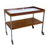 1960s 1970s serving trolley walnut teak Walter Wirz for Wilhelm Renz Design