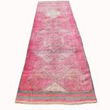 3x10 Super Soft Pink Vintage Runner Rug, 95x302Cm