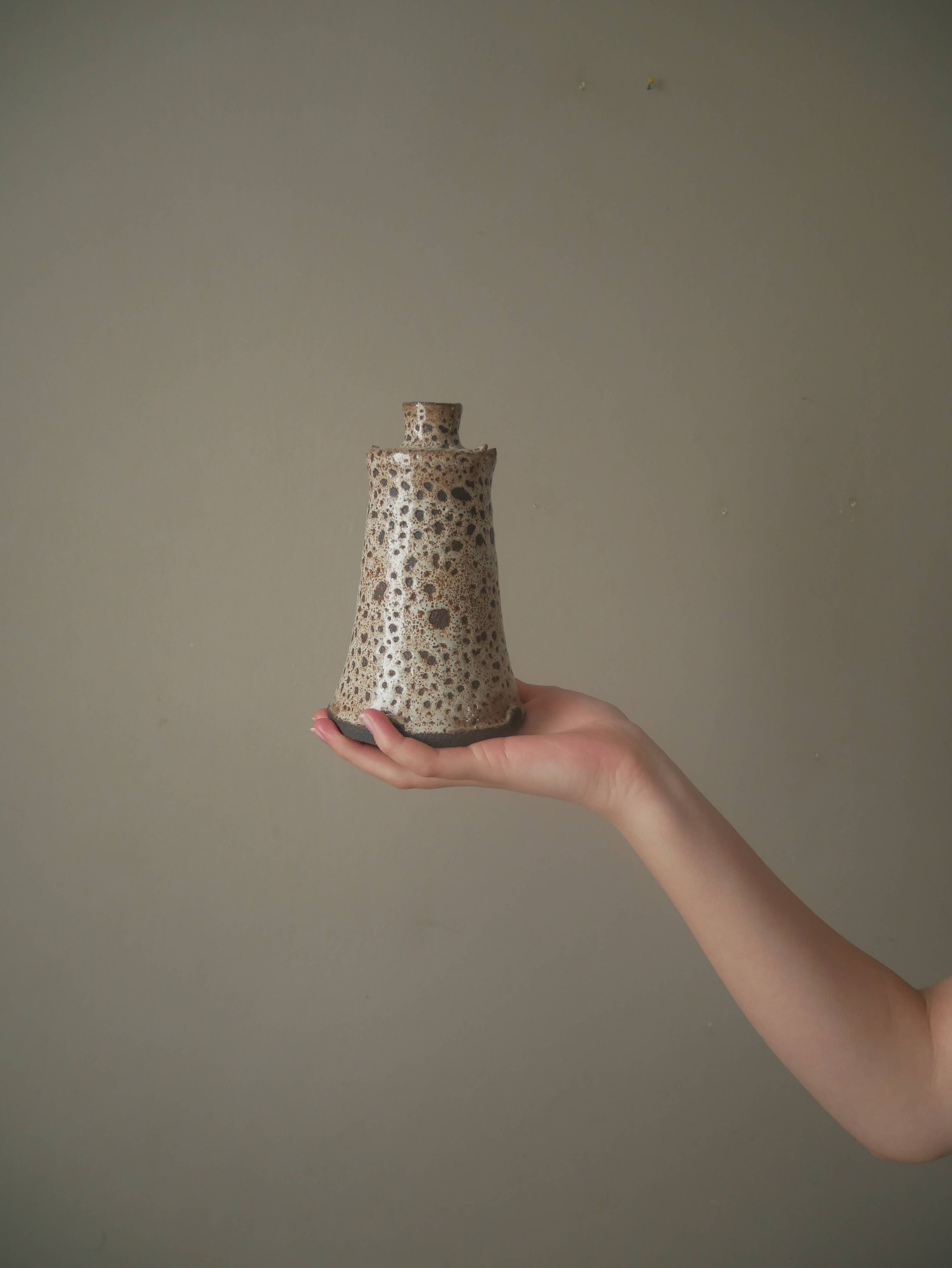 Soliflore vase ceramic pyrite sandstone minimalist design handmade Scandinavian pottery