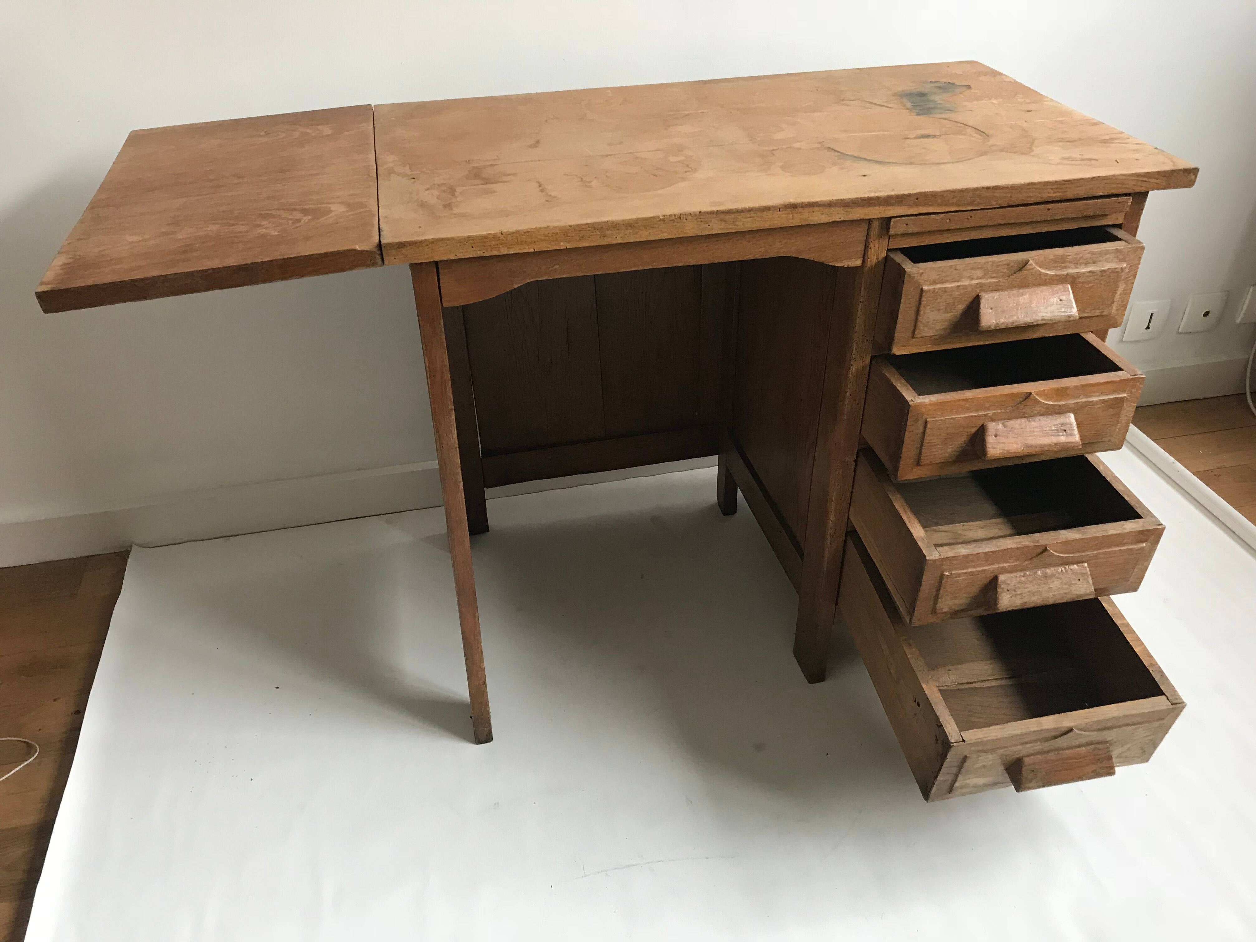 Accountant in solid wood desk