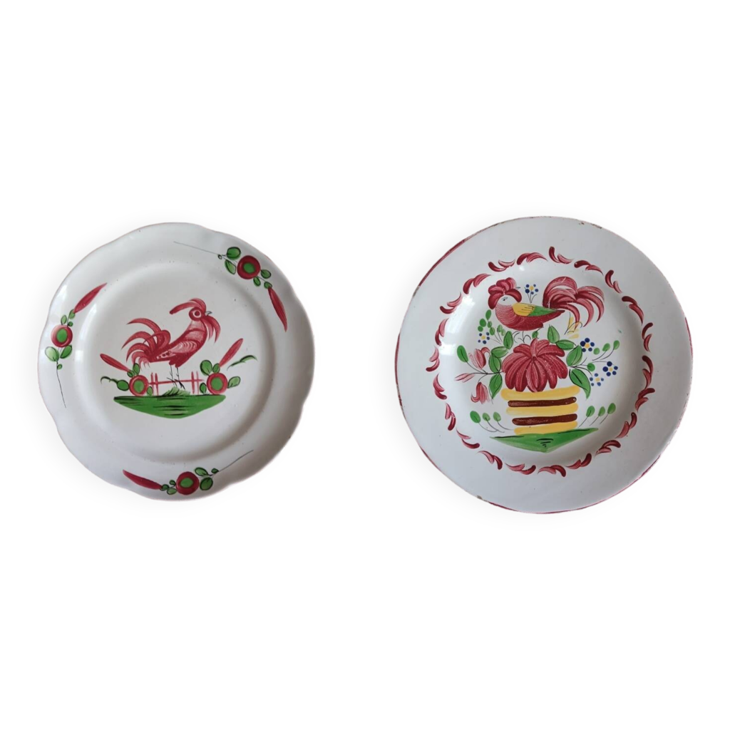 Deux assiettes Les Islettes Assiette au Coq 19eme Selency