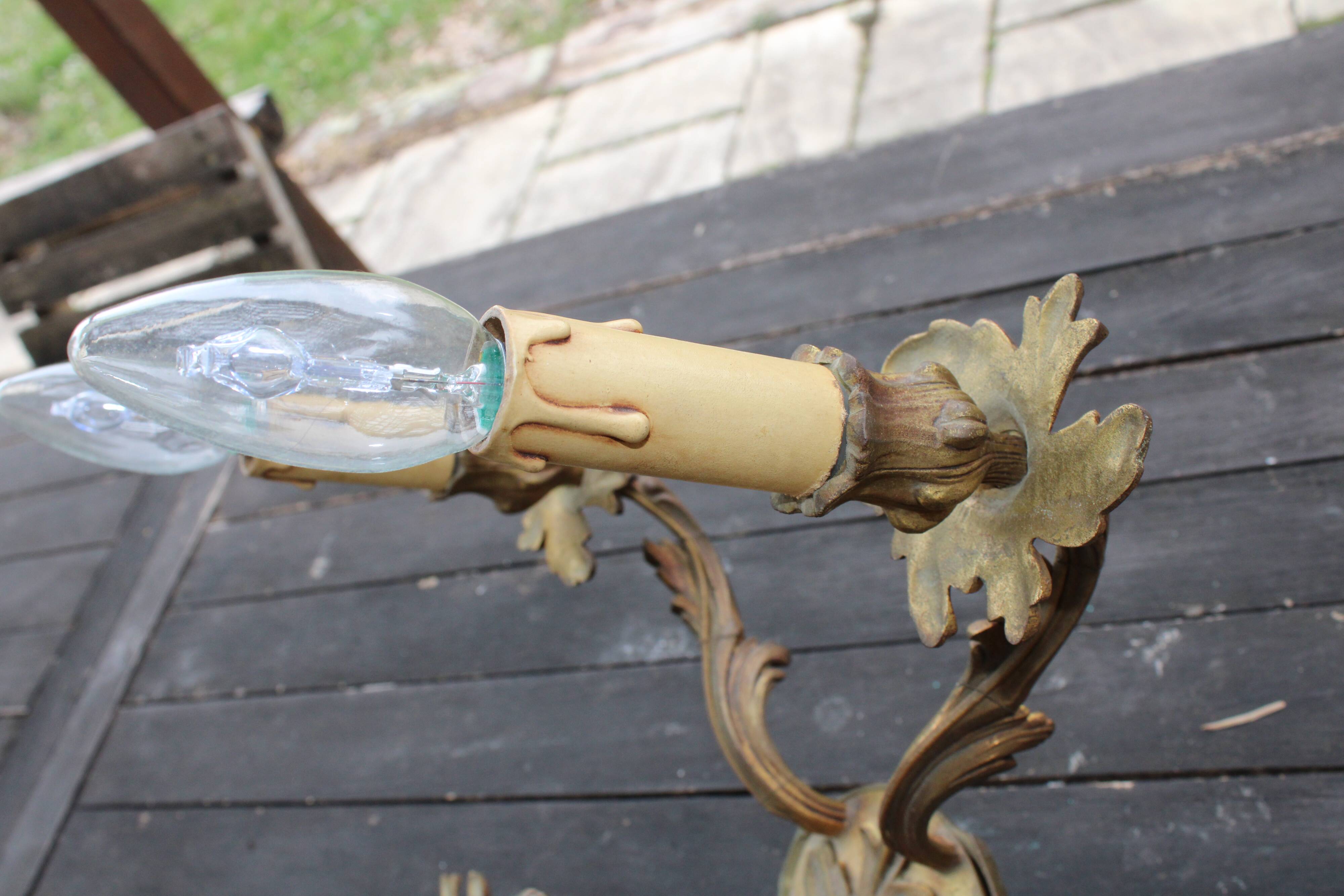 5-branched brass chandelier