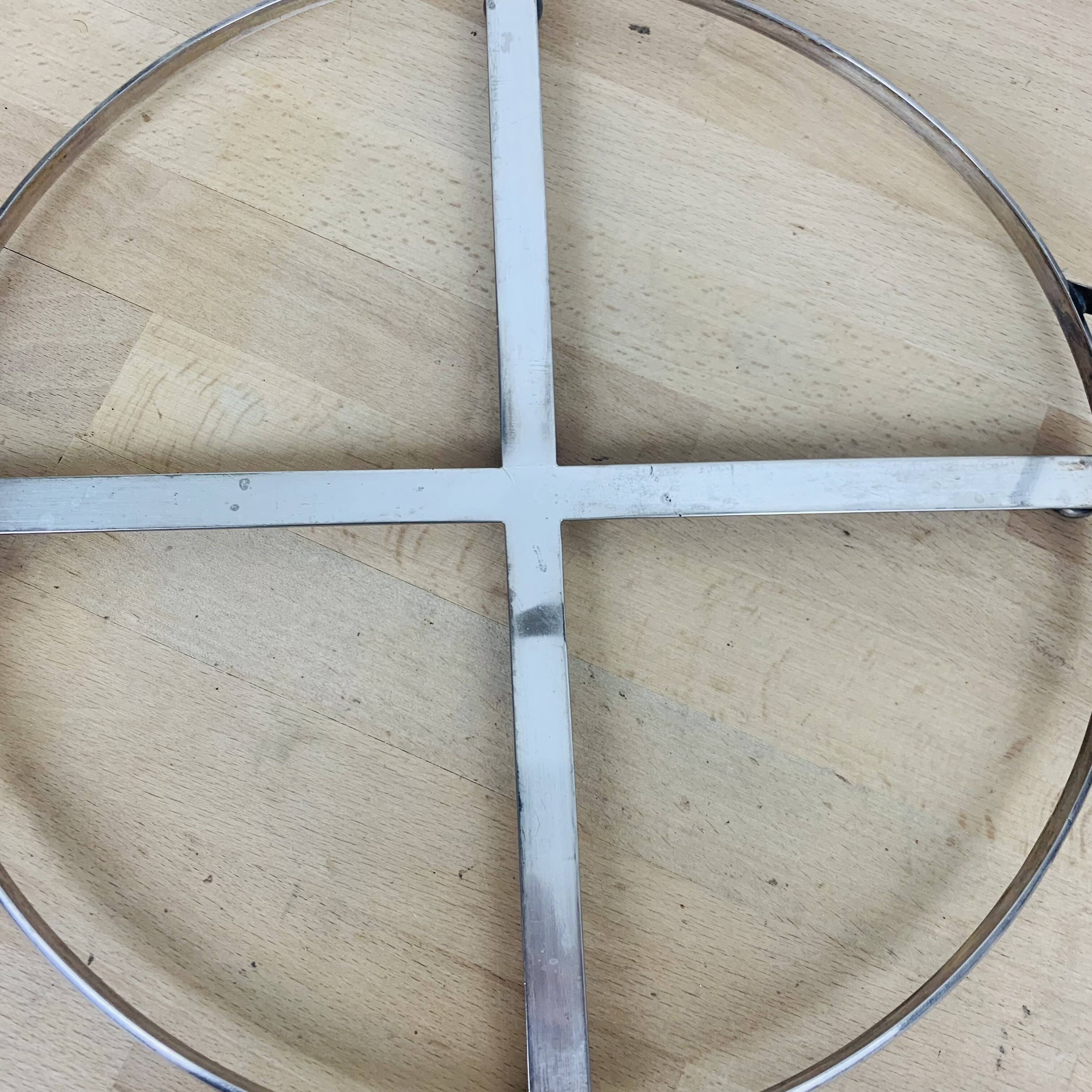 Silver metal and smoked glass tray