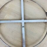 Silver metal and smoked glass tray