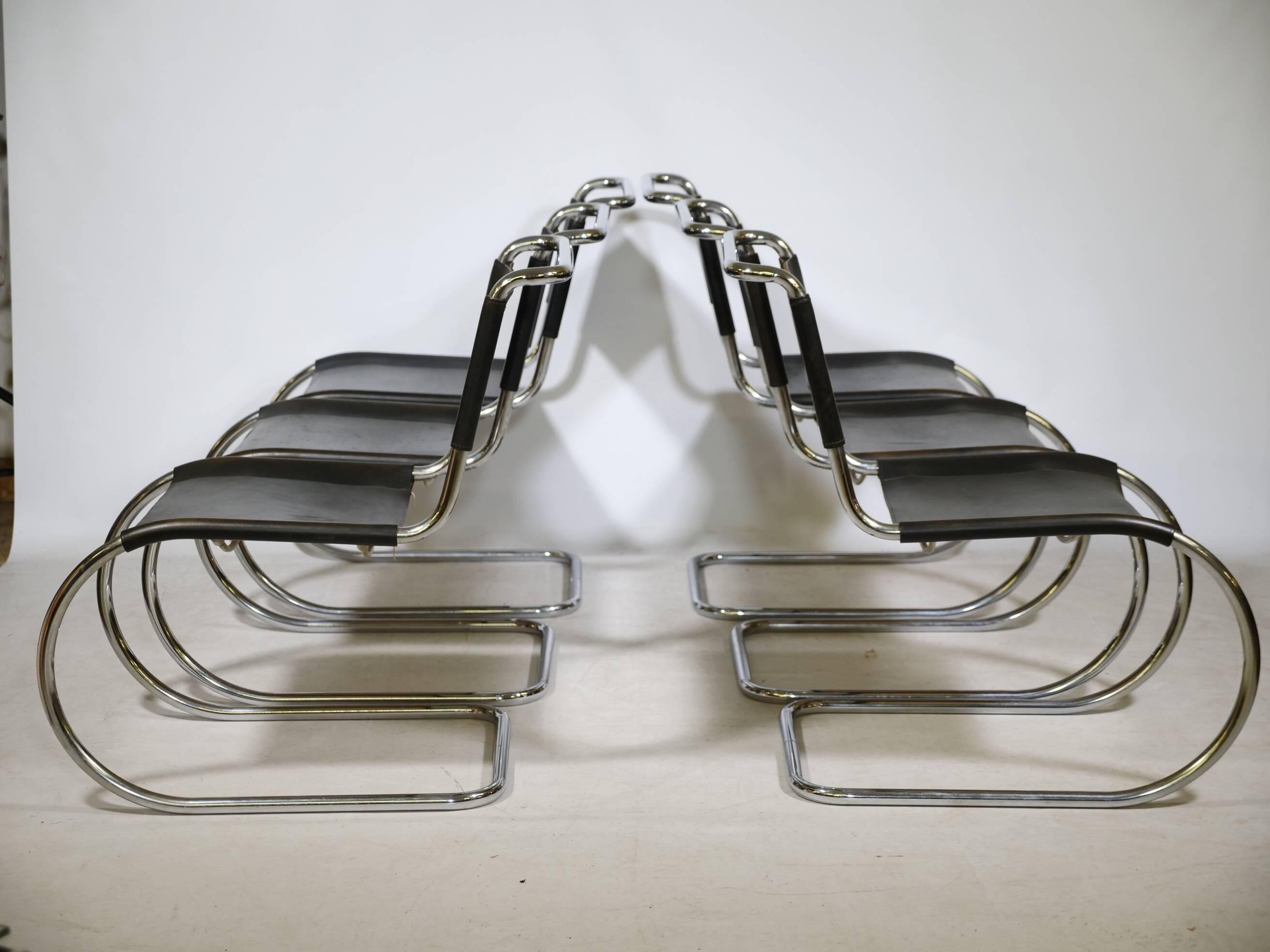 Bauhaus Cantilever Chairs by Mies van der Rohe for Thonet, Set of 6, 1970s