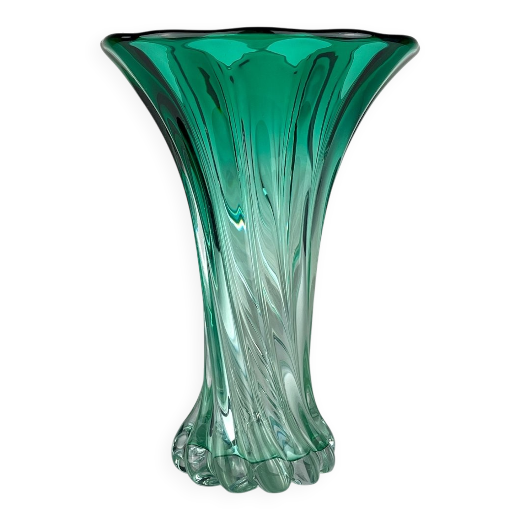 Vintage green Murano vase, Italy, 1970s