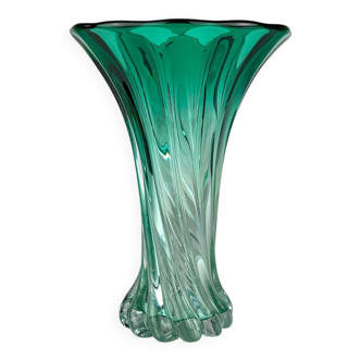 Vintage green Murano vase, Italy, 1970s