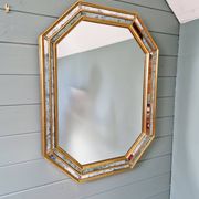 Mirror with wooden gilded frame, Deknudt (Belgium), 1970