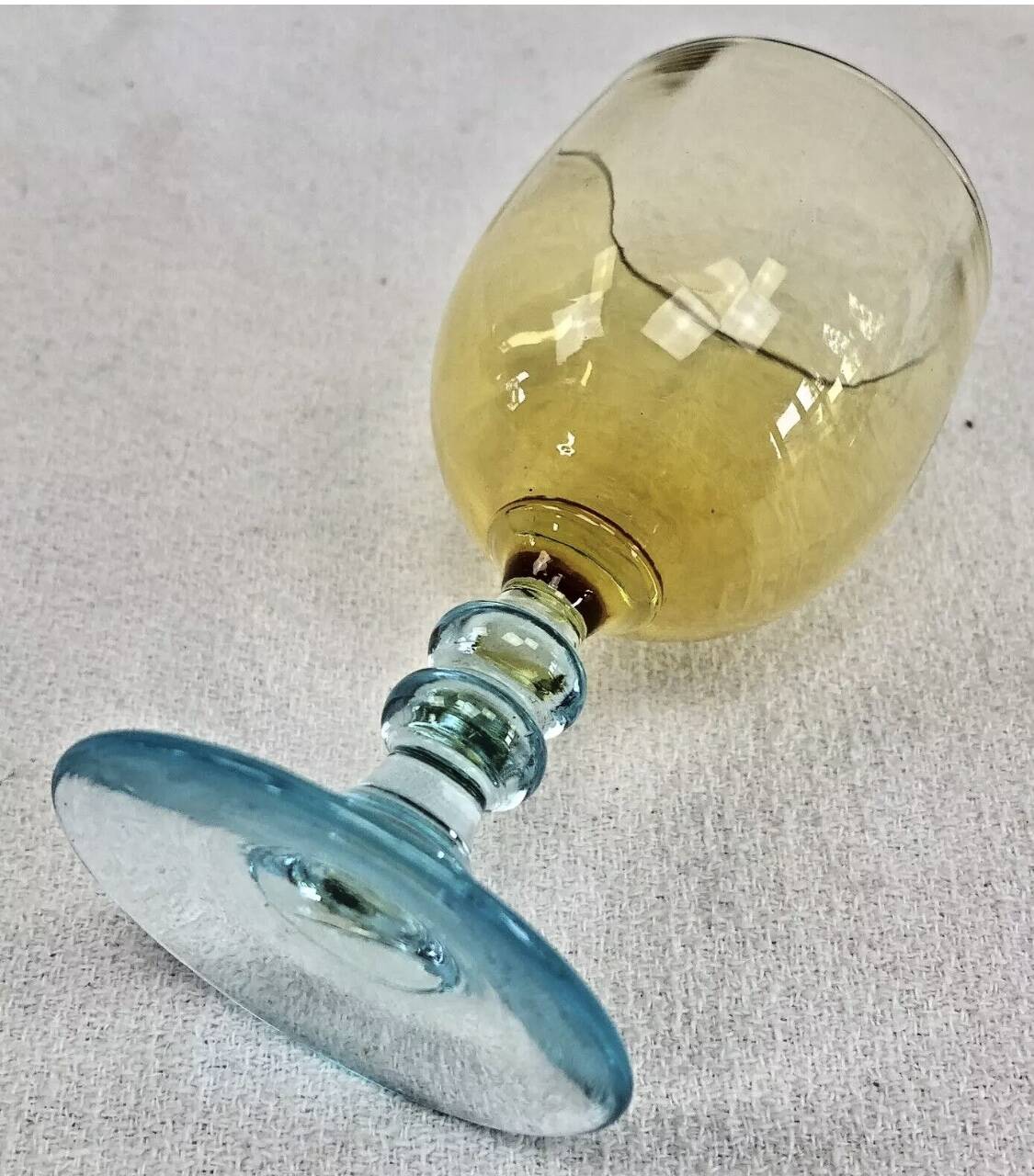 6 old two-tone George Sand wine glasses