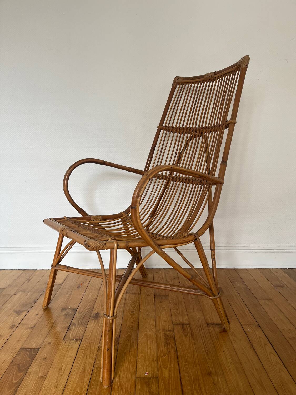 Vintage rattan armchair