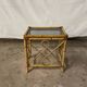 Vintage square rattan side coffee table