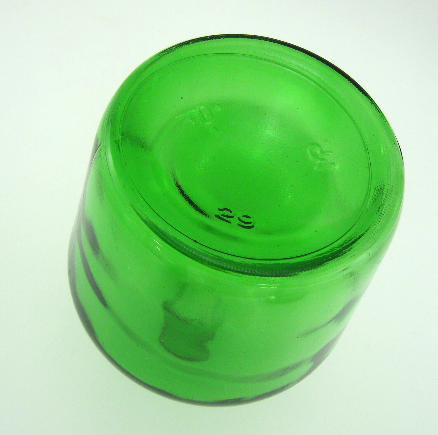 Lady-jeanne bottle-green glass canister - 2 litre capacity - vintage 70s