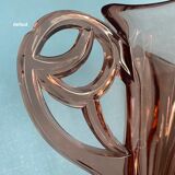Vase ancien verre rose style coupe a anses