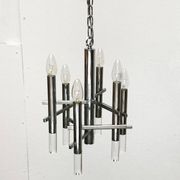 Italian chrome and acrylic chandelier from the space age mid-century by Gaetano Sciolari, 1960s.