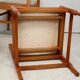 5 wooden chairs tapered base, circa 1975.