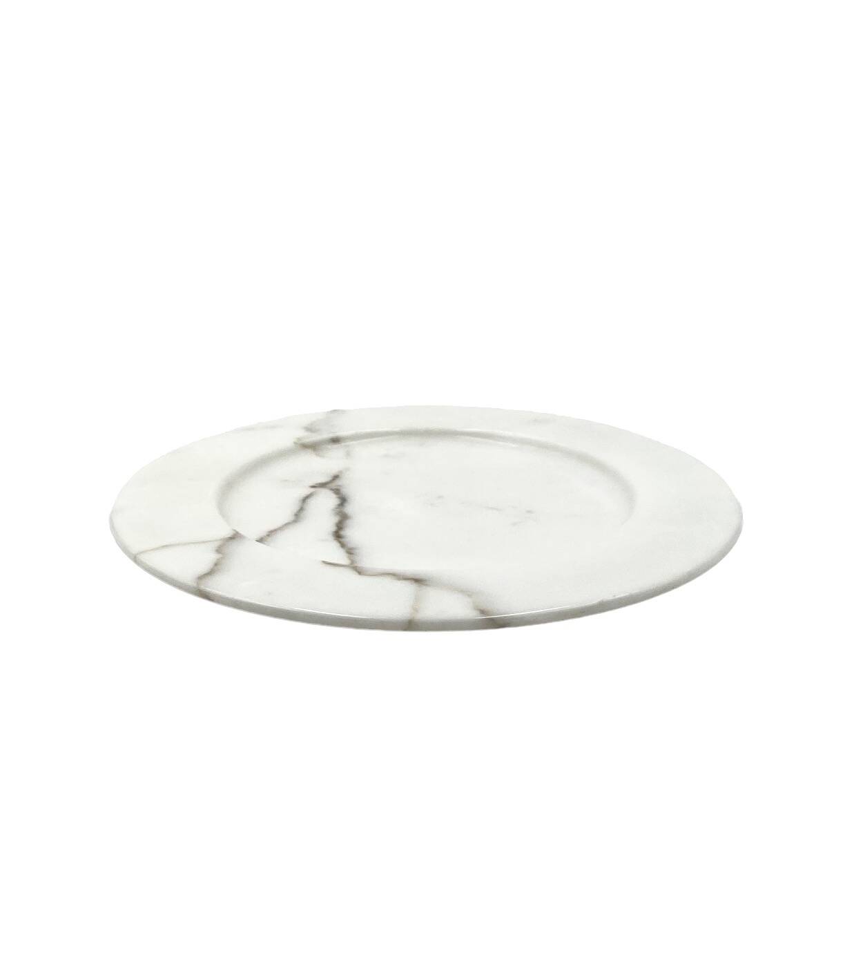 White Carrara marble centerpiece / plate, Up&Up Italy, 1970s
