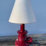 Lampe en céramique bordeaux