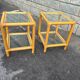 Pair of rattan and glass side tables – 1970s vintage style