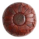 Handcrafted Moroccan Leather Pouf - Handmade - Delivered stuffed - Ottoman, footrest, floor cushion