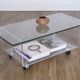 Table basse vintage en plexiglas et verre 1970