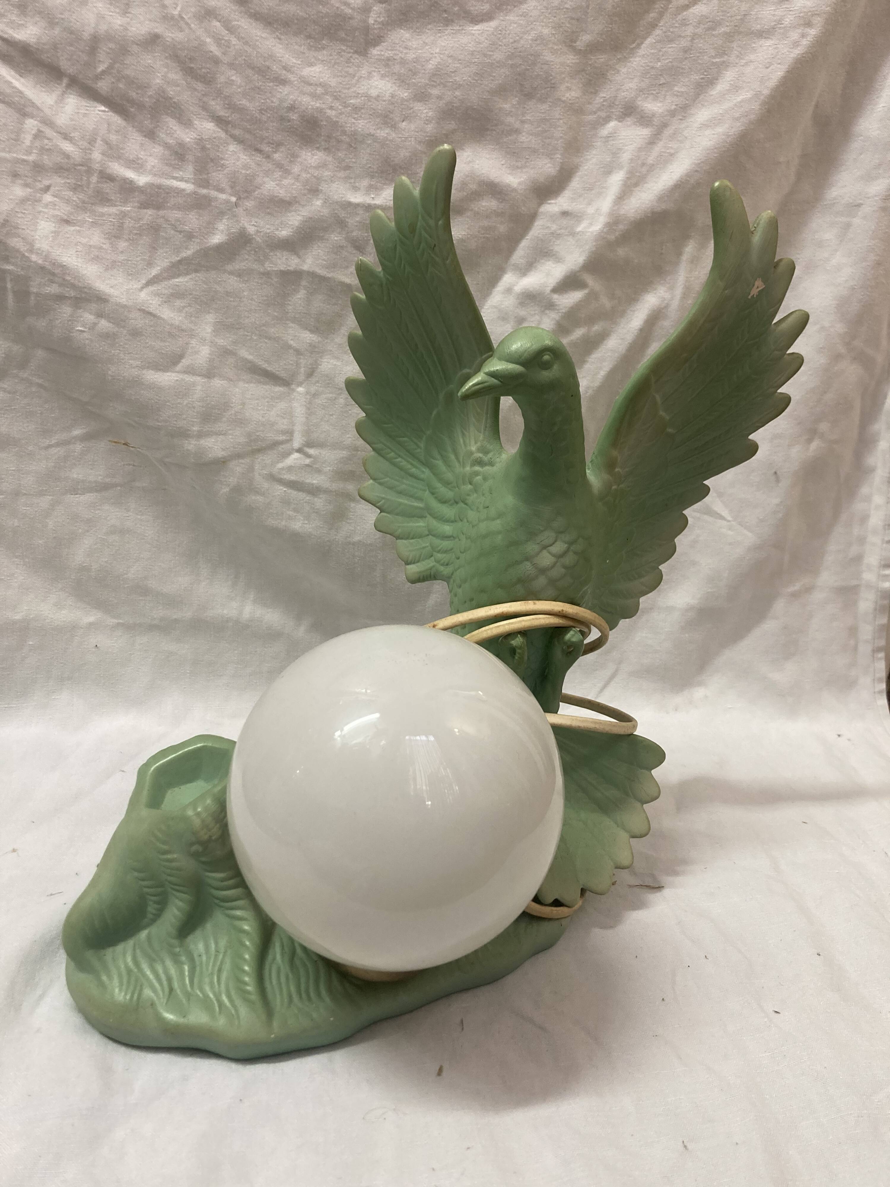 Dove & opaline art deco lamp