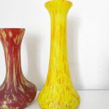 Ensemble de deux vases en verre marmoréen