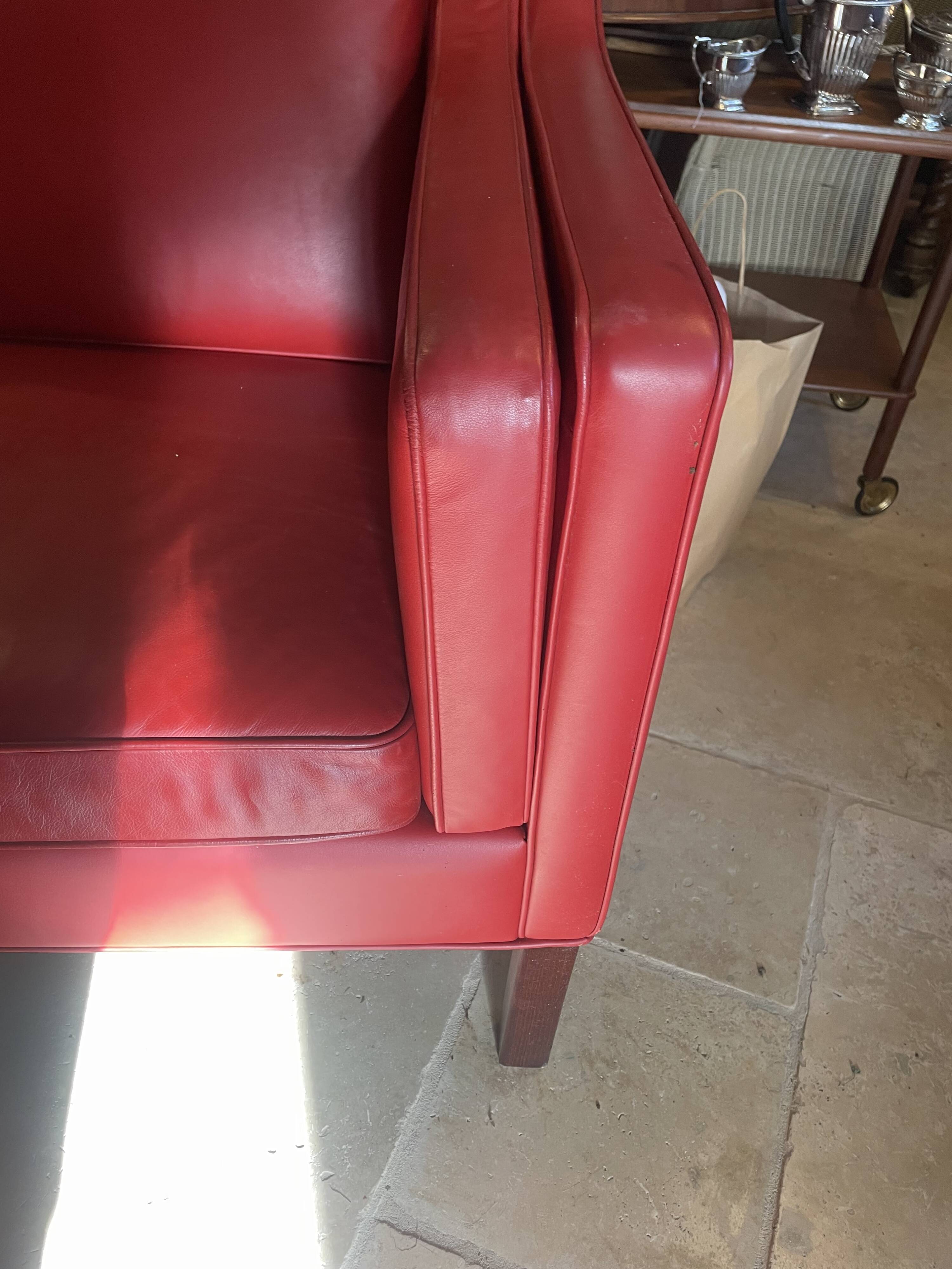 Rare red HURUP Møbelfabrik sofa from the 70s Scandinavian era