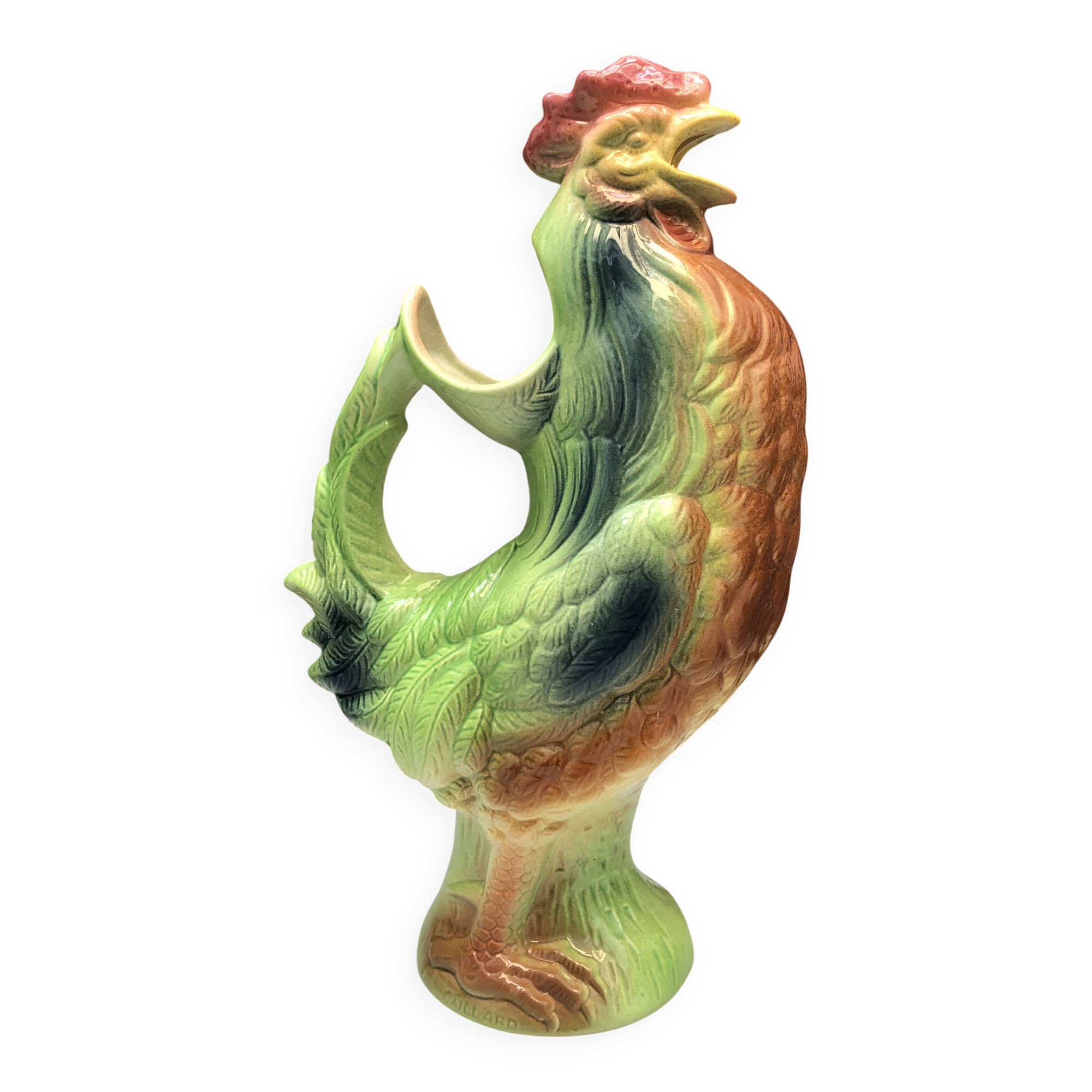 Duck-shaped pitcher/carafe in French earthenware.