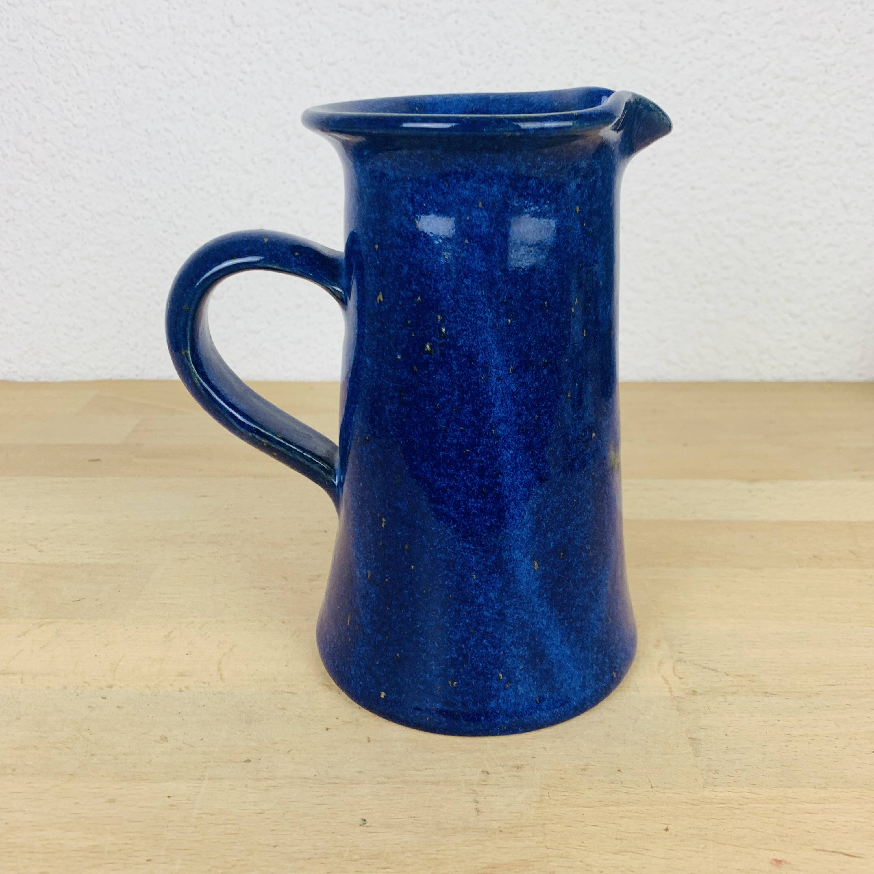 Blue Alsace stoneware pitcher, ceramic