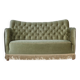 1960s, Danish 2-seater sofa, light green furniture velour, ash wood.