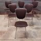 Set of 6 chairs in chrome and vinyl brand "le gal" 70