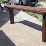 Industrial wood console