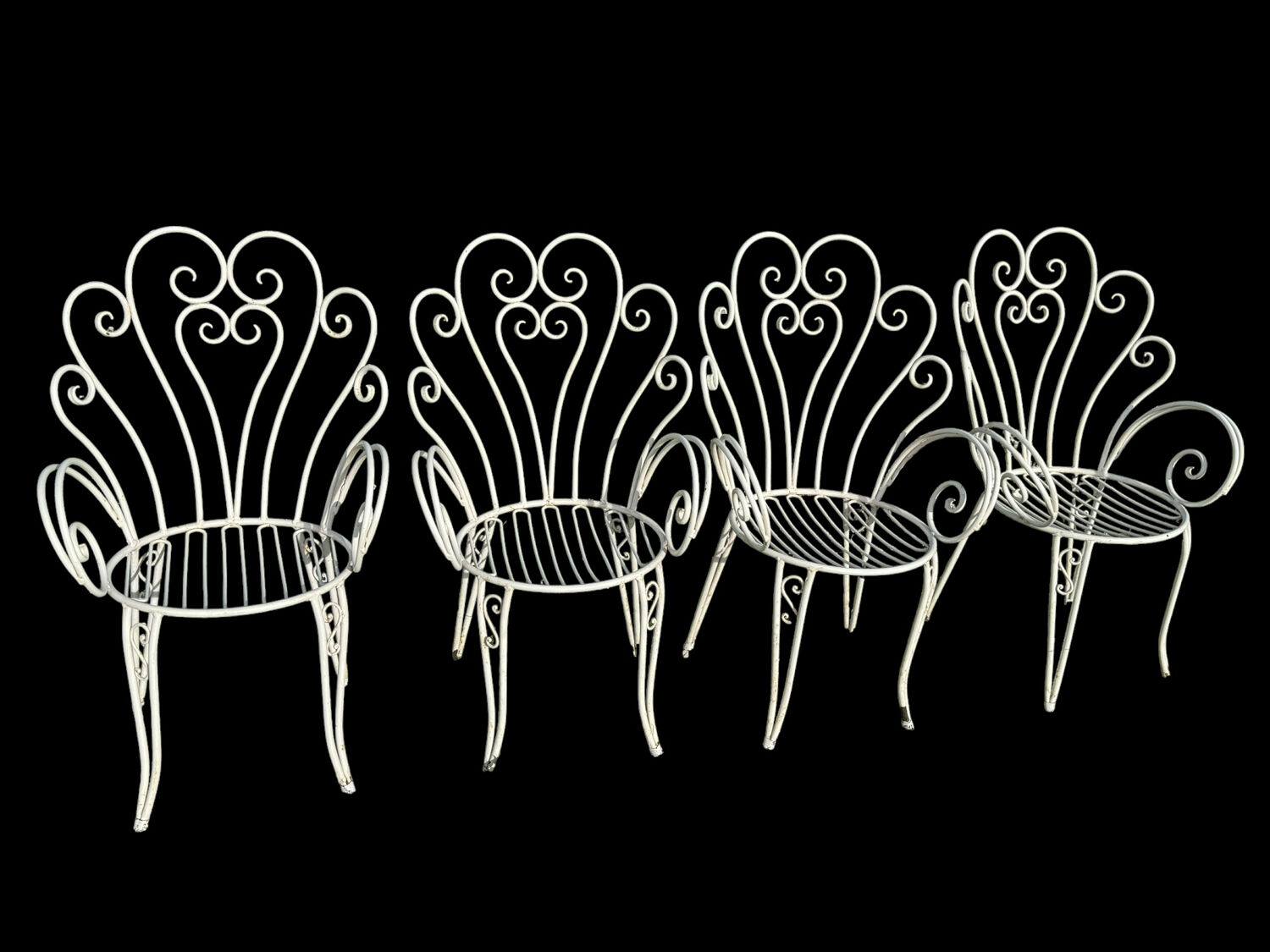 1960s wrought iron armchairs from France