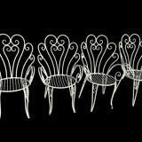 1960s wrought iron armchairs from France