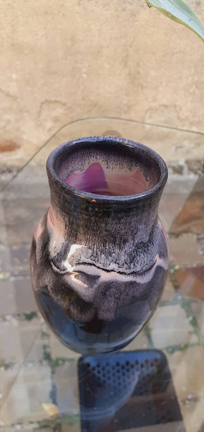 Vintage ceramic vase from the 60s signed accolay