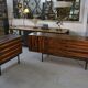 Designer sideboard in Gabonese ebony, 1 door, 12 drawers, 1960s