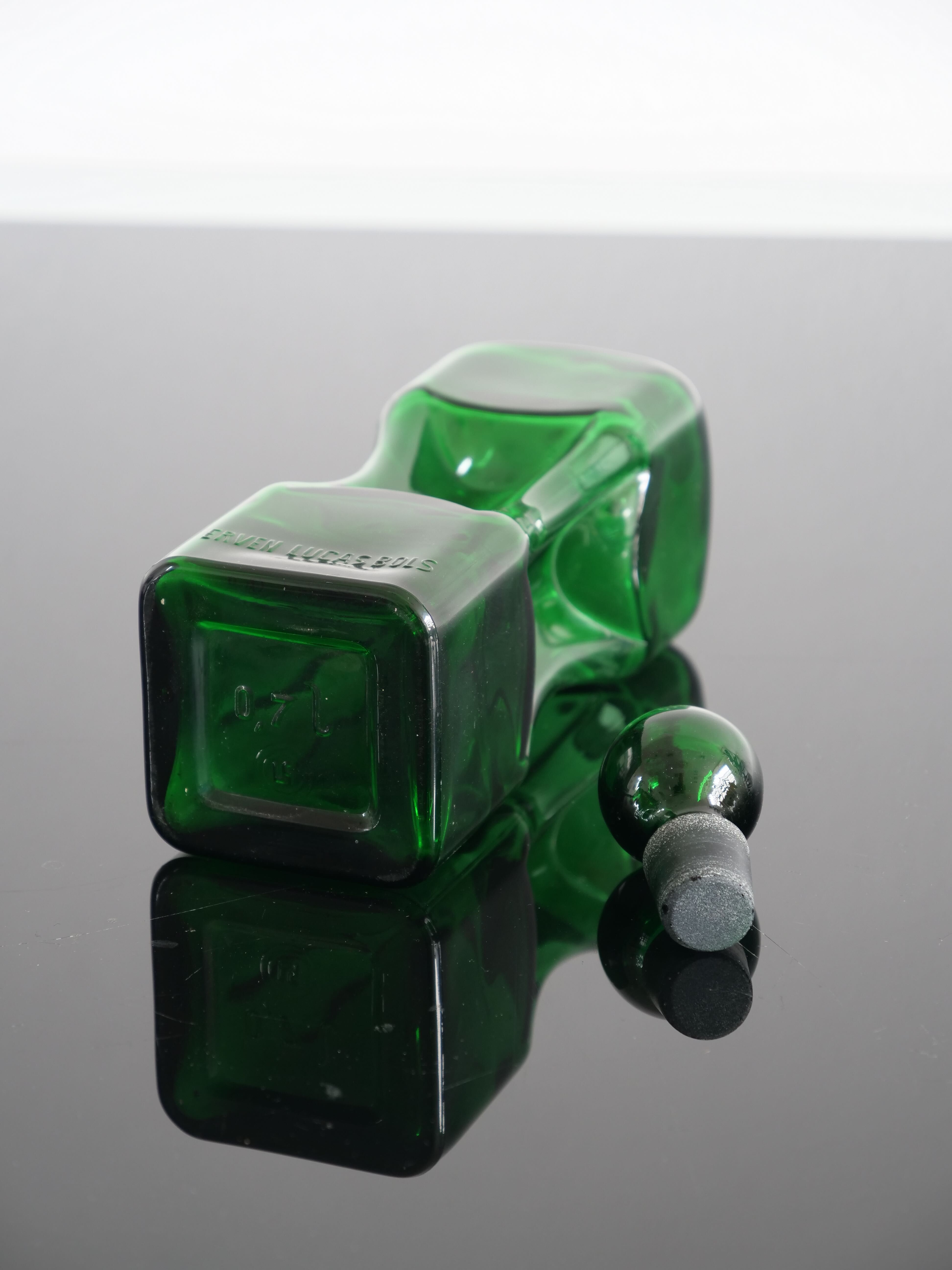 Erven Lucas Vintage Decanter Bowls Green Glass Canterer