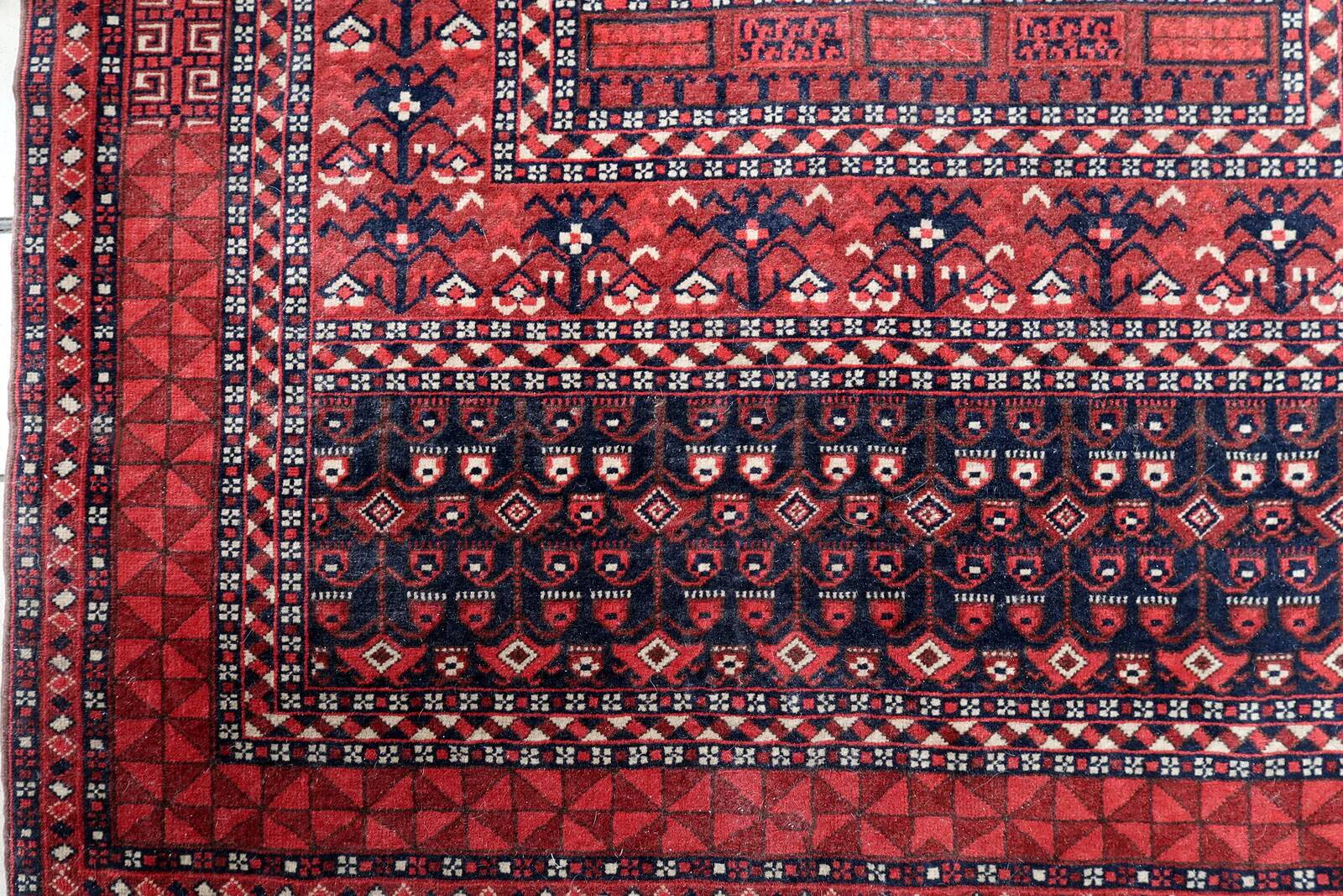 Tapis Hachli turkmène fait main, années 1960