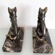 Pair of German Shepherd bookends signed BAL.
