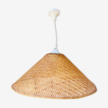 Suspension in rattan canage vintage years 70.